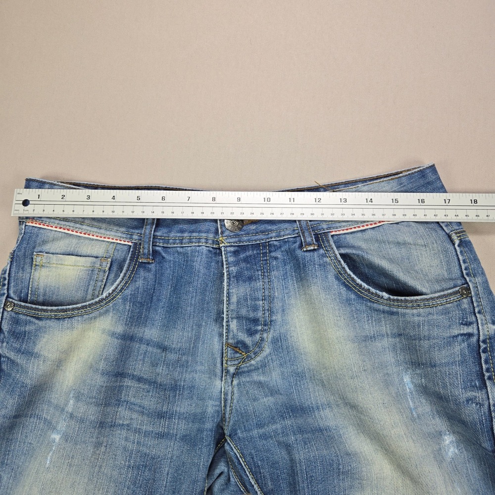 Cotton & Silk Jeans Distressed Straight Leg Medium Wash Blue Mens Size 50 IT - Picture 13 of 15